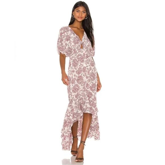 Elliatt Dresses & Skirts - Revolve Elliatt Iridescent Sheath V-Neck Puff Sleeve Cocktail Dress Size Small